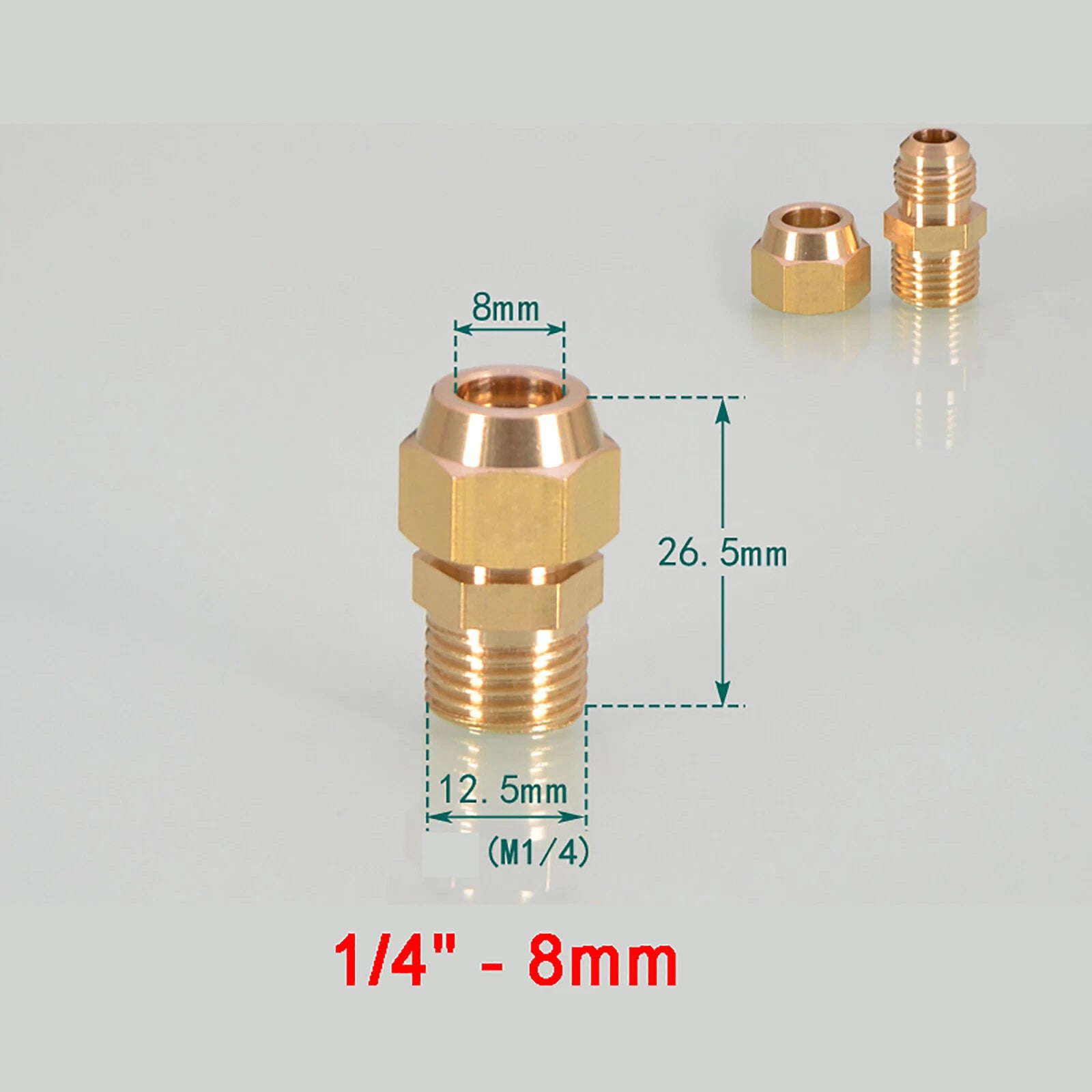 Brass Straight Flare Tube Connector Fittings — 1/8" to 1/2" × 6mm–12mm