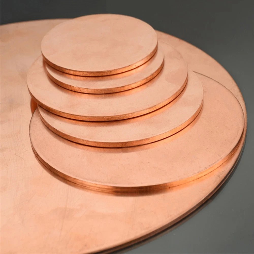 T2 Solid Pure Round Copper Sheet Flat Round Copper Disc Blank Round Metal Sheet - HomeDIYer