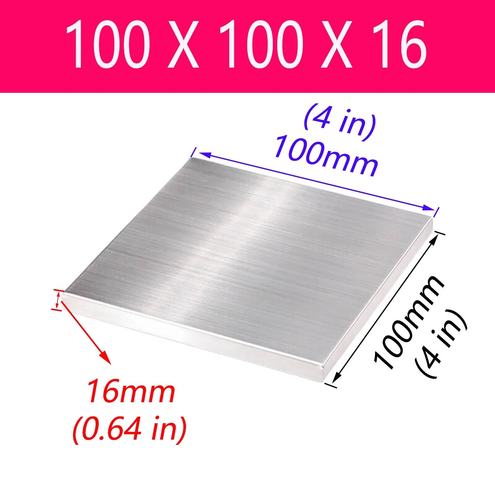 Stainless Steel Sheet Bright Polish 16mm Thick Many Size Grade A2 304 L50-450mm