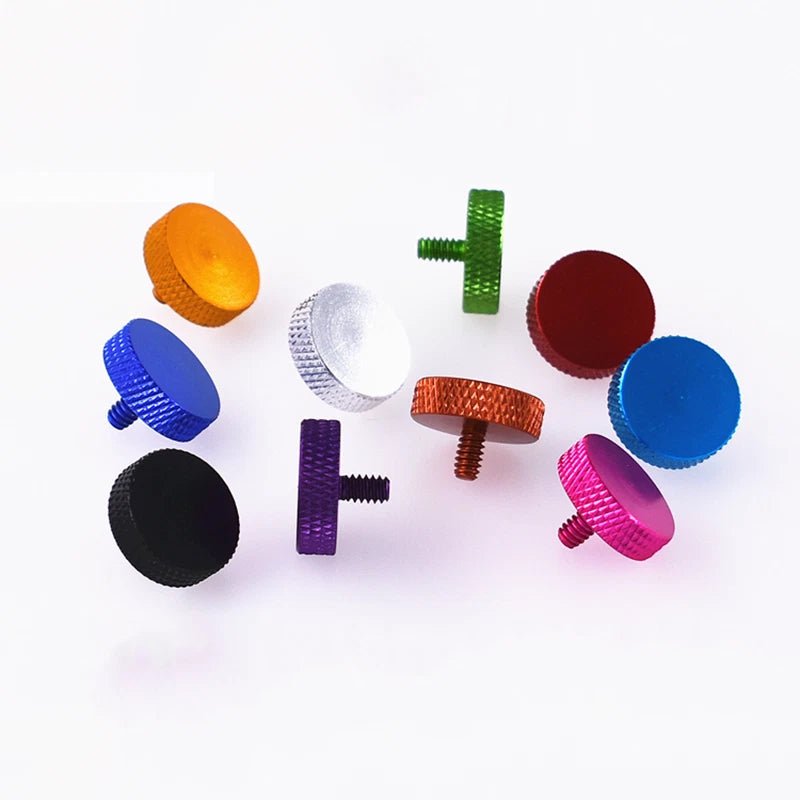 Knurled Thumb Screws – Aluminum Hand Grip Bolts, 6 - 32 & 1/4 - 20 UNC, 5mm–30mm, 10 Colors - HomeDIYer