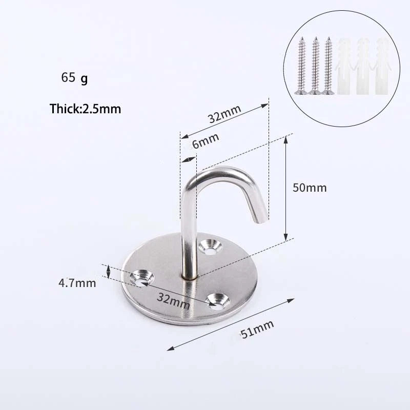 Heavy Duty Ceiling Hooks Stainless Steel Wall Mount Top Hook Hanging Hardware