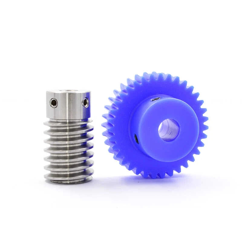 1 Module Nylon Precision Worm Gears 15 - 80 Teeth Worm Gear Wheel & Worm Shaft