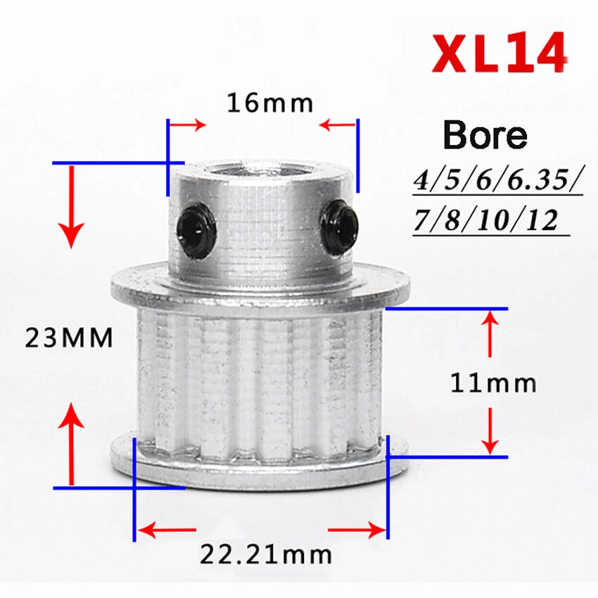 XL10T-35T Timing Belt Pulley With Step,Pitch 5.08mm Teeth Width 10/15mm Aluminum