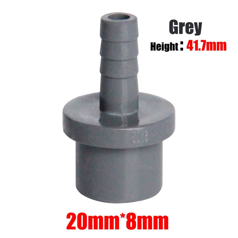 Pagoda 20mm 25mm PVC Pipe Connector Fittings Adapter To Hose OD 5mm~20mm Grey