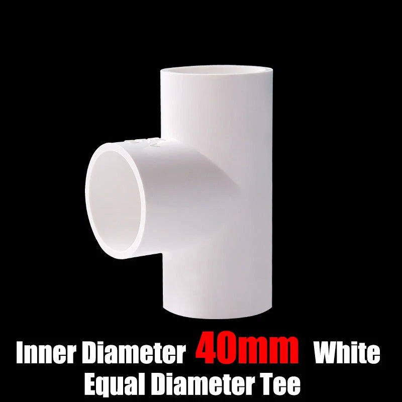 PVC 16mm-125mm Equal Tee Connector Socket Coupling Pressure Pipe Fittings White