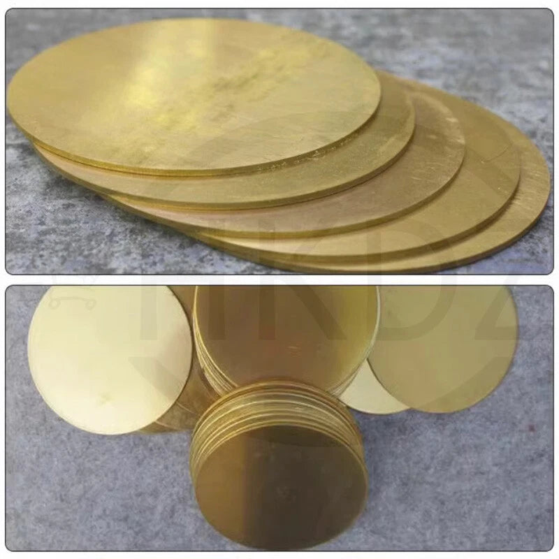 H62 Solid Brass Discs Plate Round Sheets Thickess 0.3mm-3mm Diameters 10-300mm