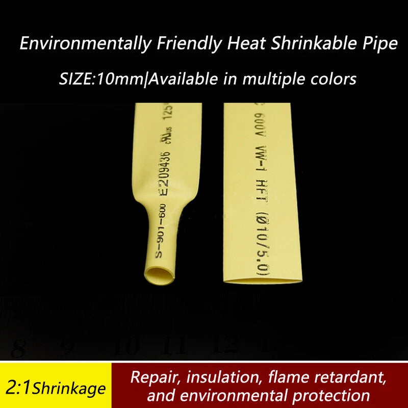 Heat Shrink Tubing 2:1 Ratio — 0.6mm to 210mm, Multiple Colors & Lengths