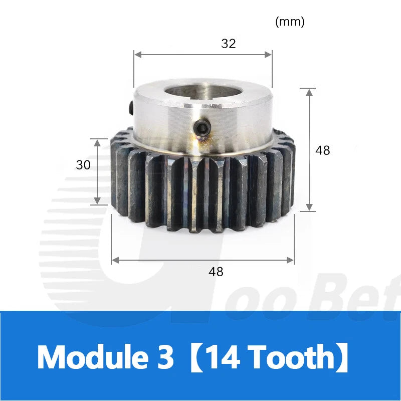 Spur Gear C45 Steel Mod 3 with Hub 12-40 Tooth Motor Pinion Hardened 8-40mm Bore