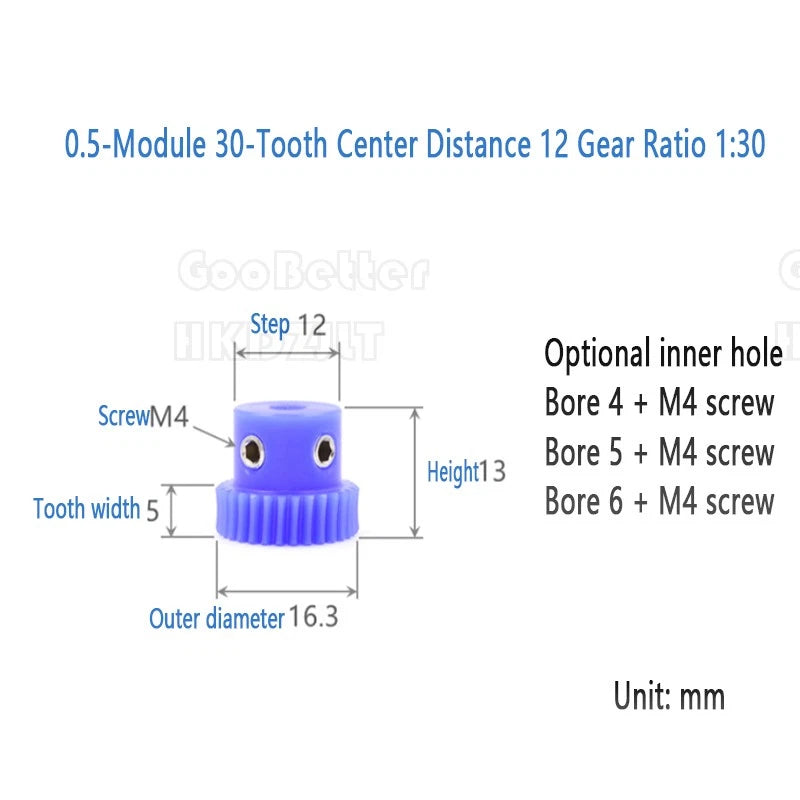 Mod 0.5 1 Nylon Plastic Worm Gear Wheel 15 - 80 Tooth Nylon Worm Shaft Precision