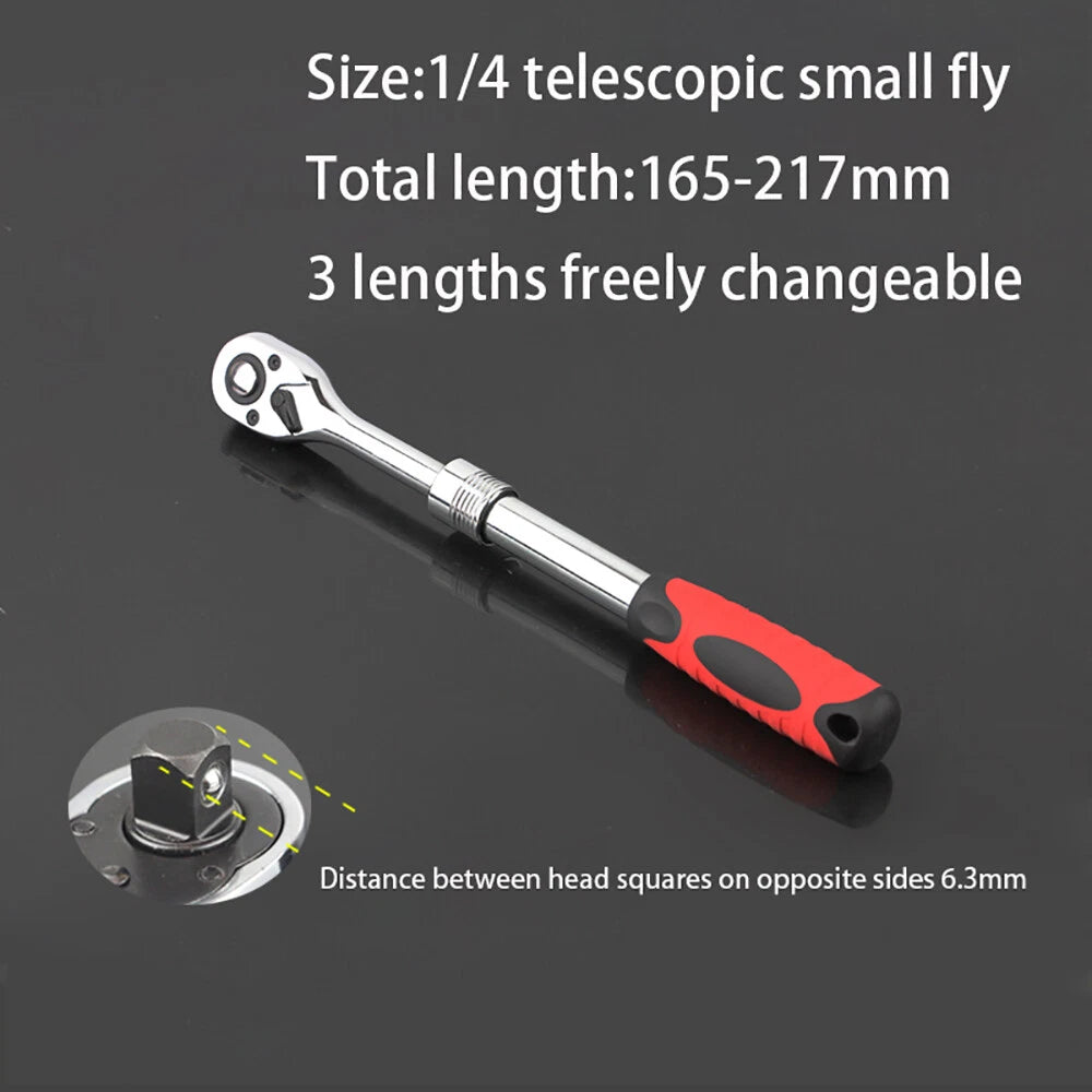 Drive Socket Ratchet Handle Wrench 24/ 72 Teeth Quick-release Reversible Sleeve