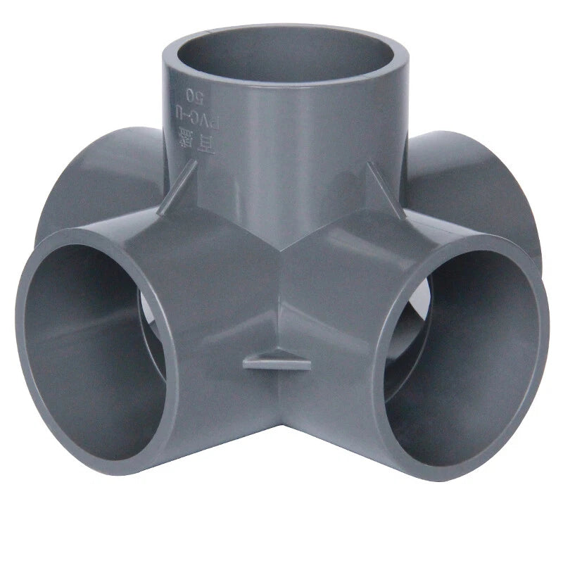 PVC Metric Plumbing Fittings Pipe For Aquarium Fish Tank Pond Solvent Weld Grey