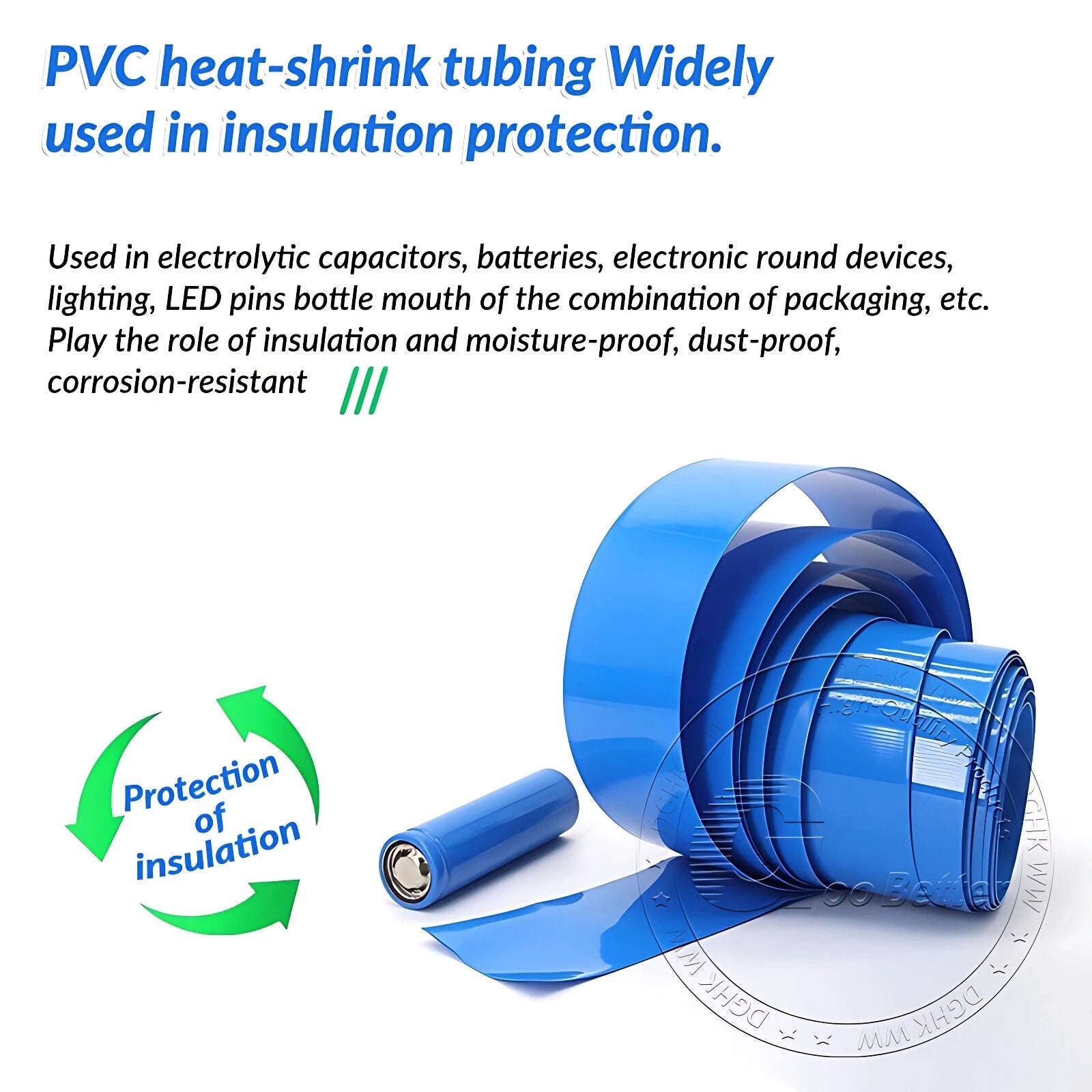 PVC Heat Shrink Tubing for Battery Packs — 7mm to 242mm, 10 Colors