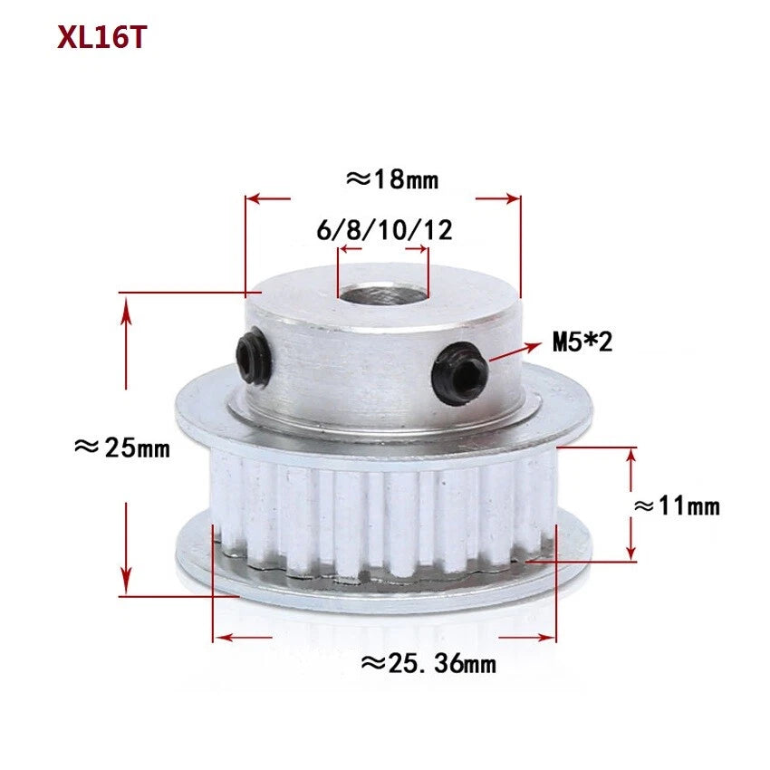 XL 10-100T Timing Belt Pulley Pitch 5.08mm Synchronous Wheel For 10mm Width Belt