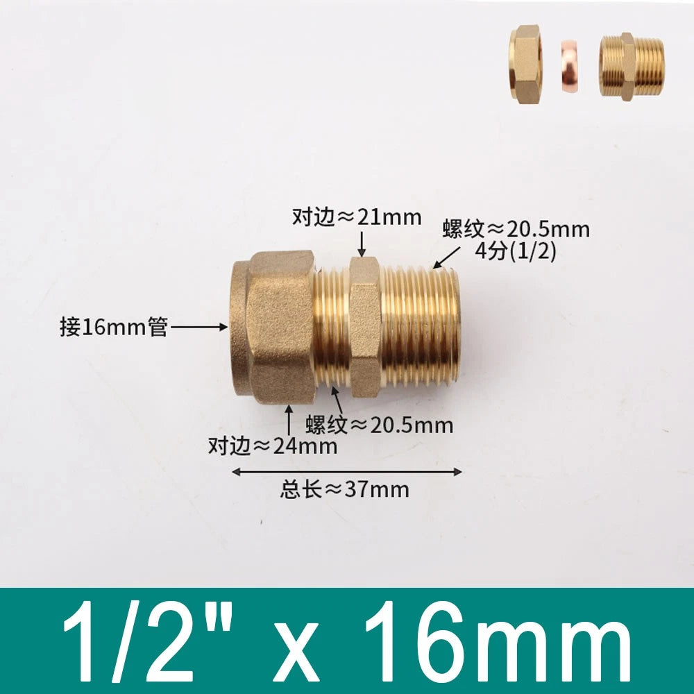 Brass Compression Ferrule Fittings with Male Thread for Copper Tube