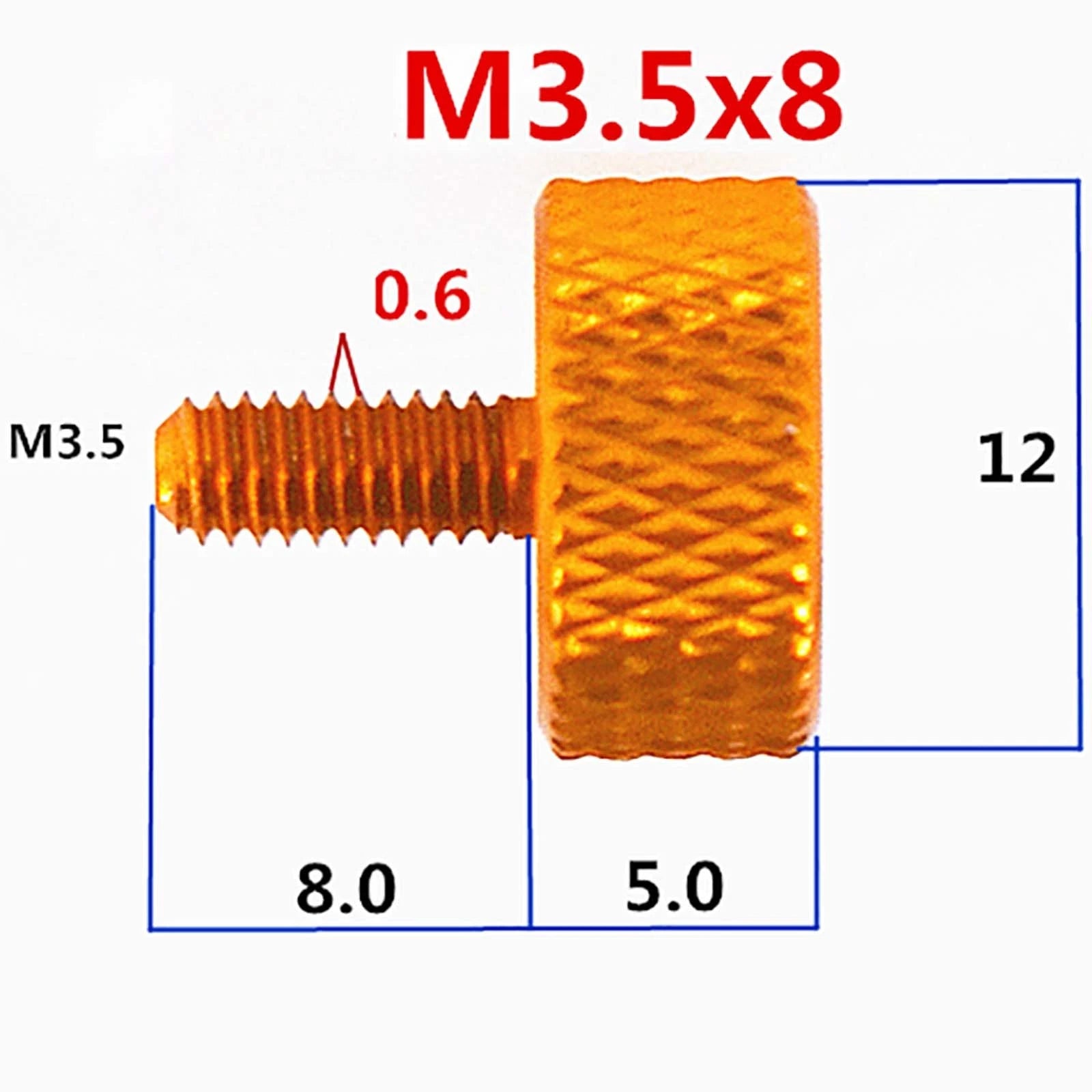 Colorful Thumb Knurled Screws M3 M3.5/6mm - 25mm Hand Tighten Grip Knob Bolts