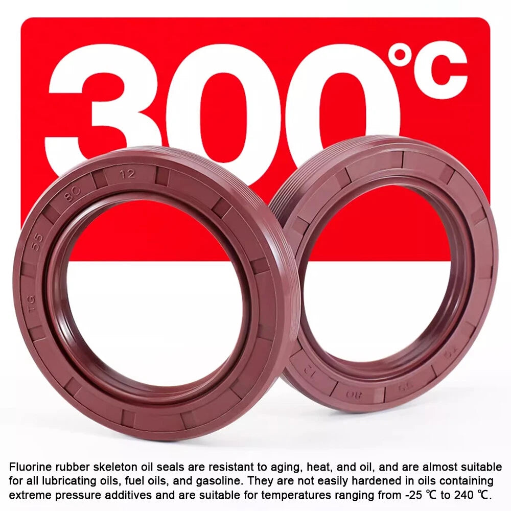 TC/TG Dual Lip FKM Oil Seal — Metric Rotary Shaft Sealing Ring, ID 25–50mm