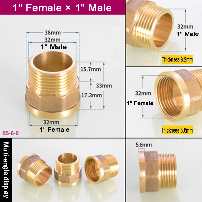 Brass BSP Reducing Bush — Male × Female Straight Pipe Fitting