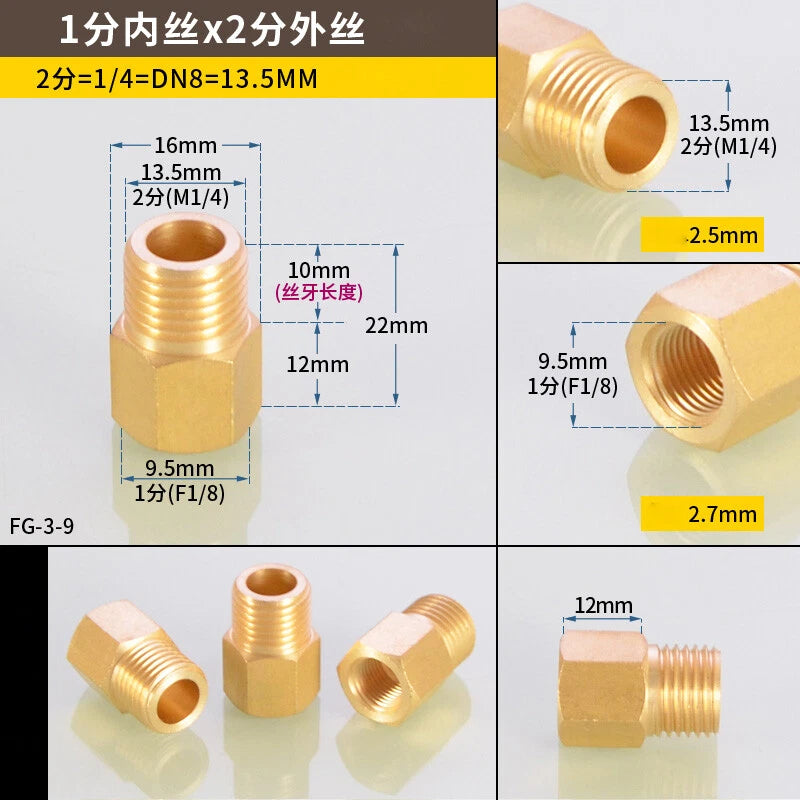 Hex Reducer Bushing Female to Male NPT Hose Fitting — 1/8" to 1" Sizes
