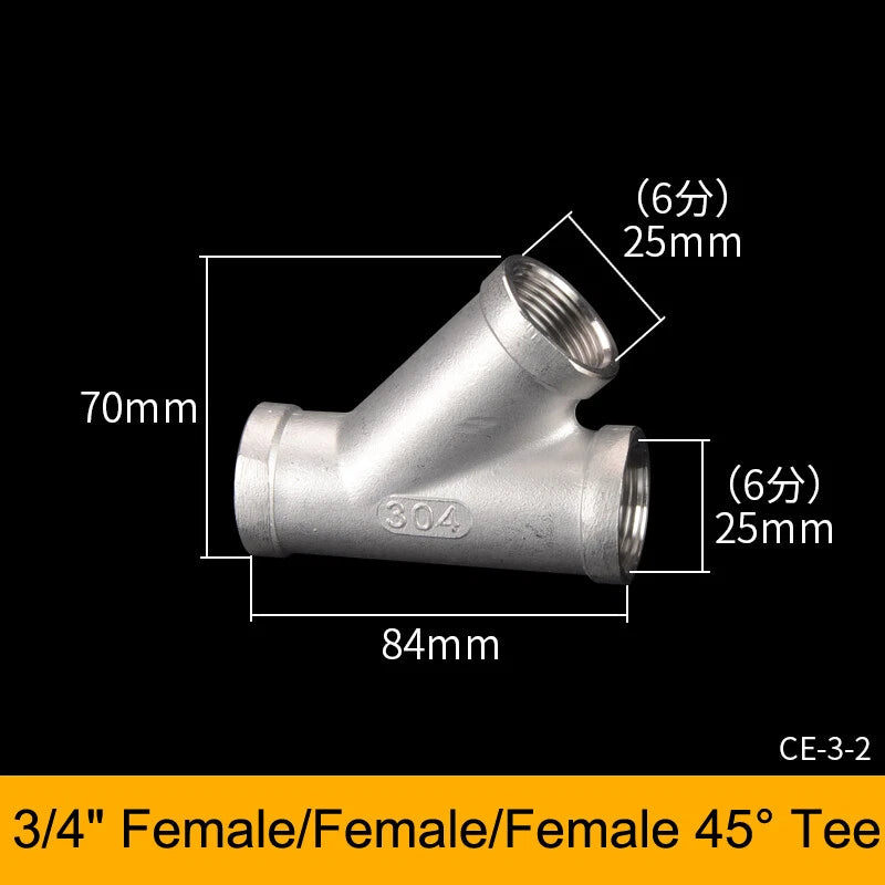 Stainless Steel BSP Tee Fittings 1/2" & 3/4" Male Female Reducer Connector