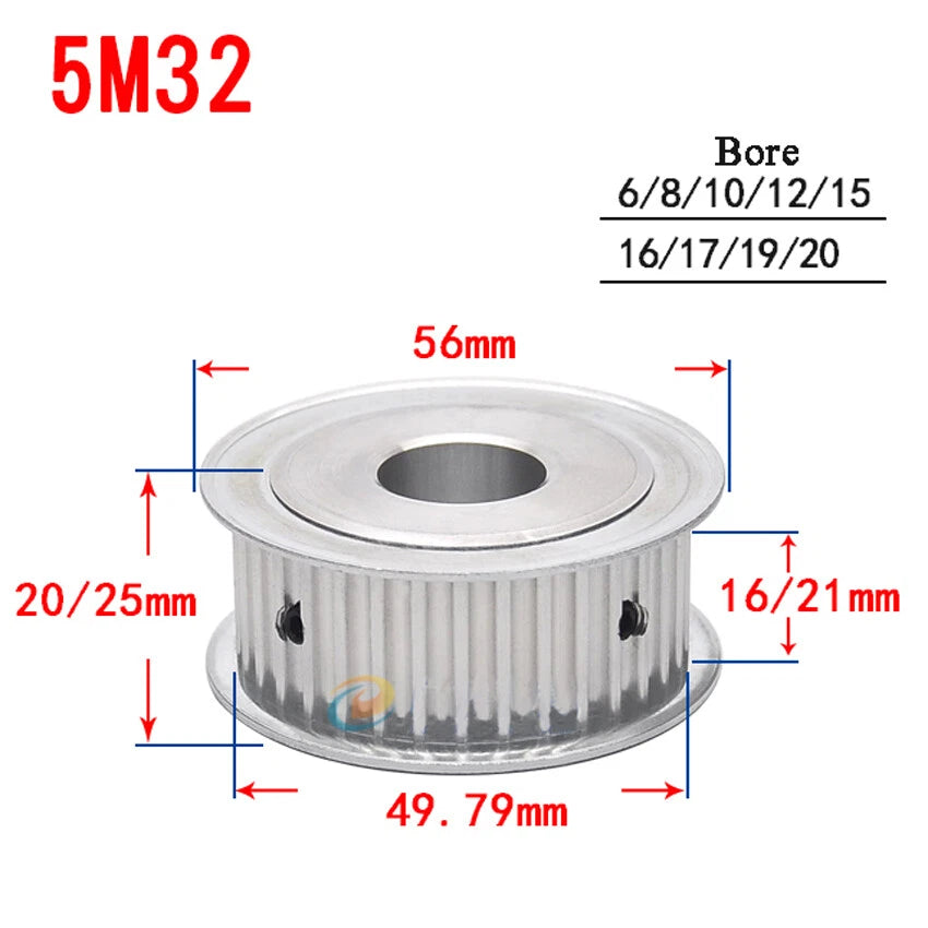 HTD-5M 25-38T Timing Belts Pulley AF-type Drive Pulleys For 15/20mm Width Belt