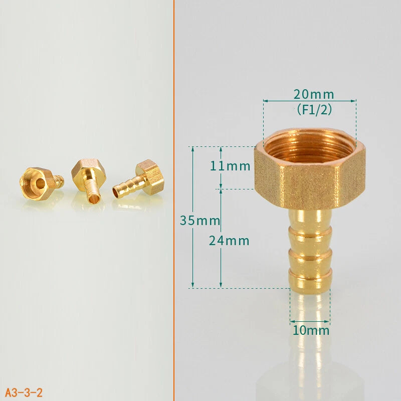 BSP Hose Barb Fittings — 1/2" & 3/4" Male or Female Thread × 6–25mm Barb (2-Pack)