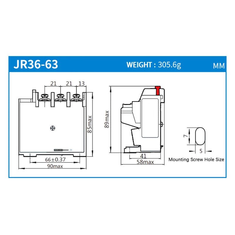 Thermal Overload Relays 0.32Amp - 160Amp For 3 Phase Motor Protector JR36 Series - HomeDIYer