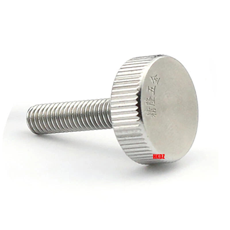 M3/M4 5mm to 20mm Flat Head Knurled Thumb Screws 303 Stainless Steel Hand Bolts