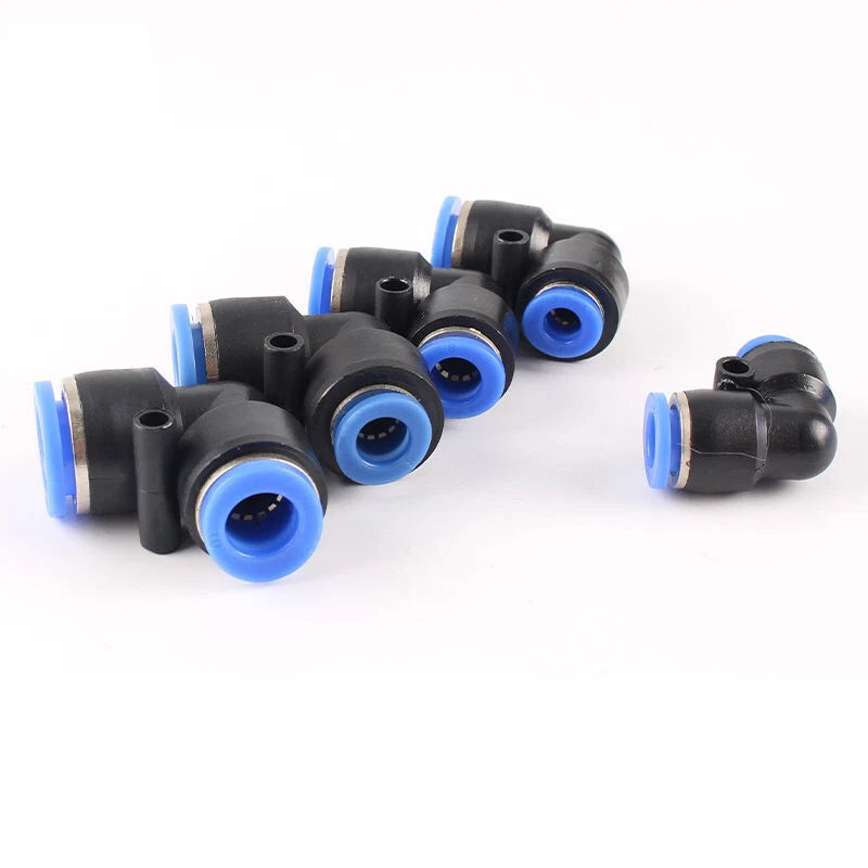 Pneumatic Push-In Elbow Fittings — Equal & Reducing Elbow Connectors for Air & Water Hose