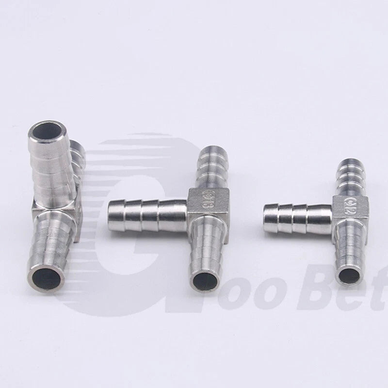 Stainless Steel Barbed Hose Connector — T-Piece & Y-Piece, 6mm–25mm