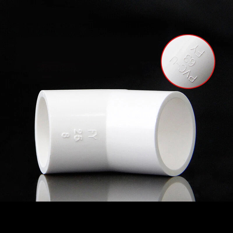 PVC Water Supply Pipe Fittings 45° Elbow Connector 20mm to 160mm White Blue Grey