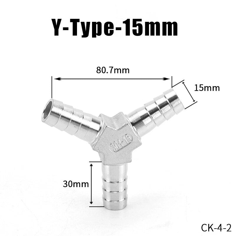 Stainless Steel BSP Hose Tail Connector Fitting — Y / L / T / Inline Type