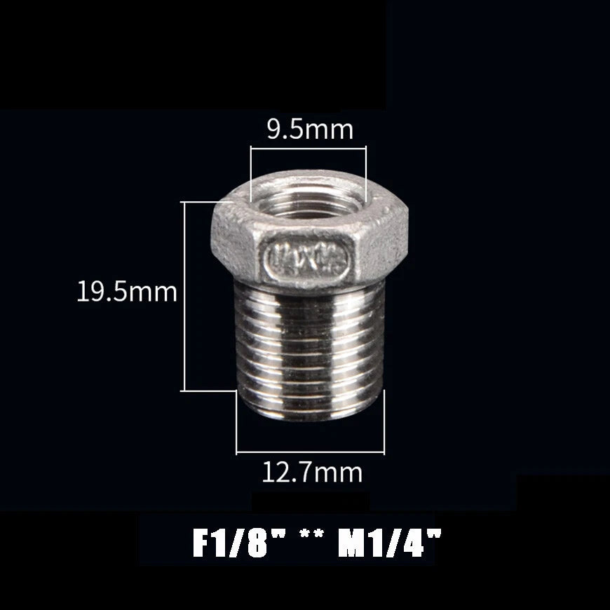 BSP Male to Female Reducing Bush Stainless Steel Pipe Fitting Adapter