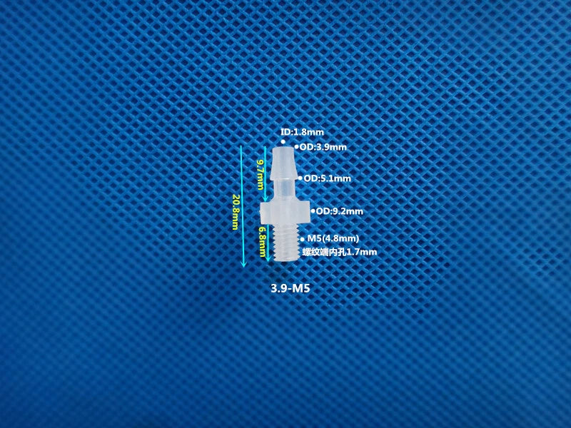 Aquarium Accessories Plastic Hose Barb Fitting Metric Thread Male Connector