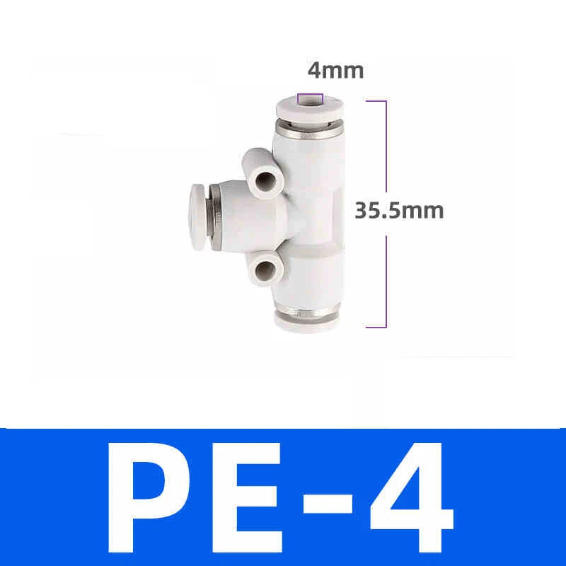 White Pneumatic Push Fit Connector Tube Pipe Joiner Air Water Lines Hose 4-16mm
