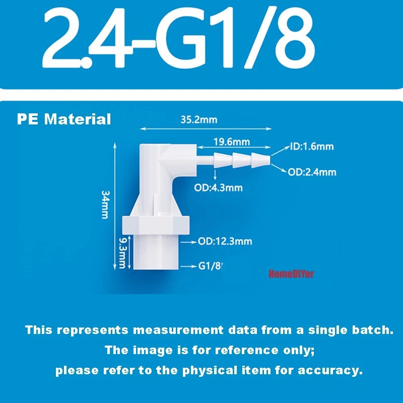 90° Elbow Plastic Female Thread Barbed Connectors Pipe Hose Water Reducer Joiner
