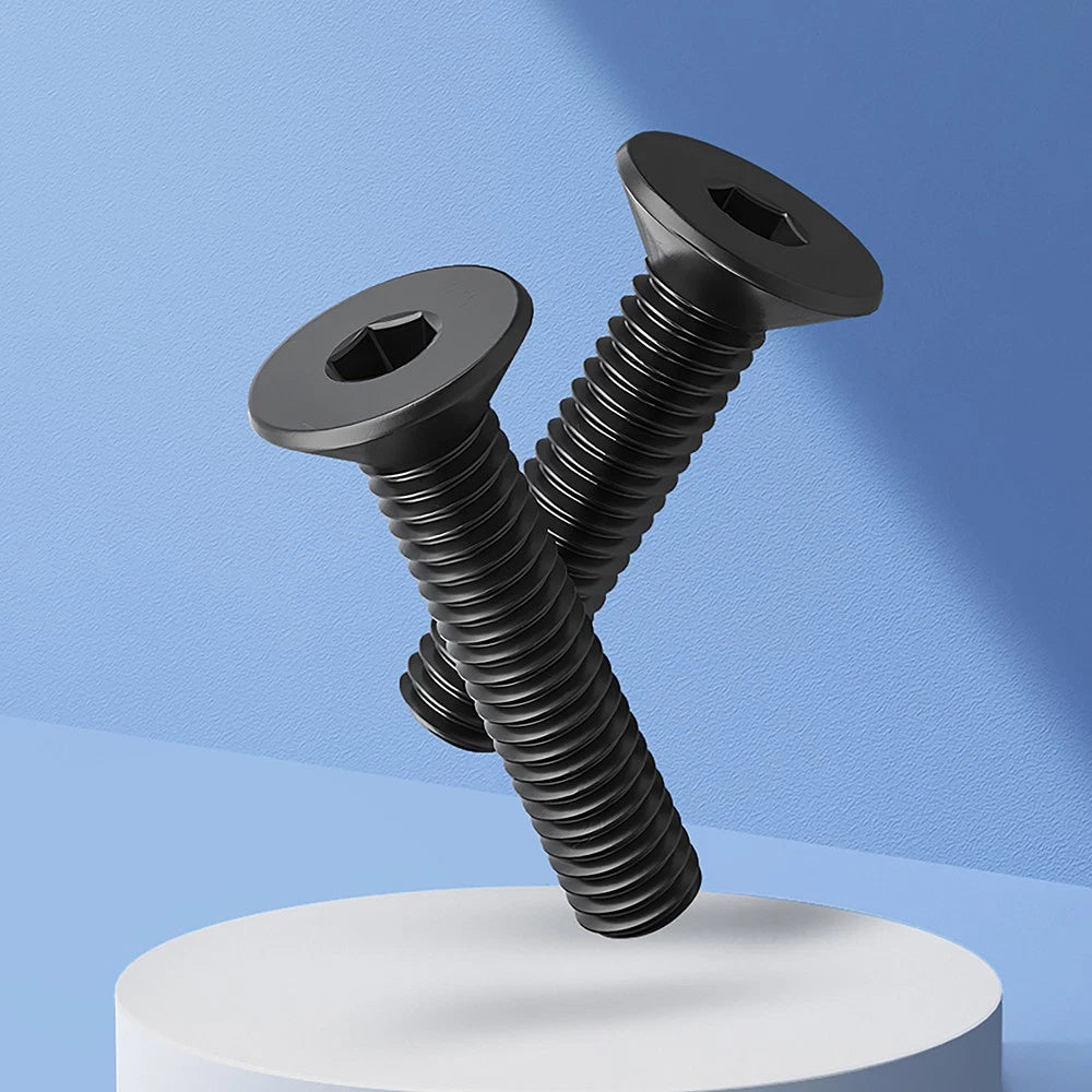 M1.6–M3 Countersunk Socket Head Screws – 12.9 Grade Carbon Steel, Flat Head, Fully Threaded (3–50mm Overall Length)