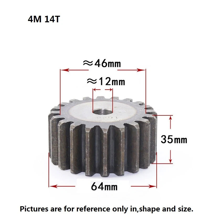 45# Steel 4Mod 10T-80T Spur Gears Thickness 35mm Motor Pinion Transmission Gear