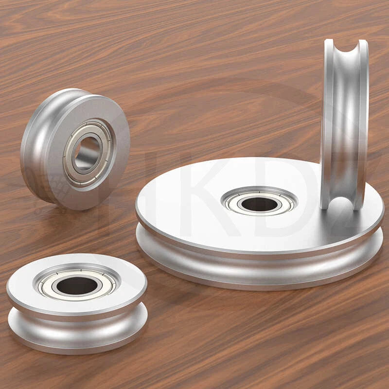Aluminium Pulley Bearing CNC Guiding Wheel Flat Belt Idler OD 8-80mm Hole 5-16mm