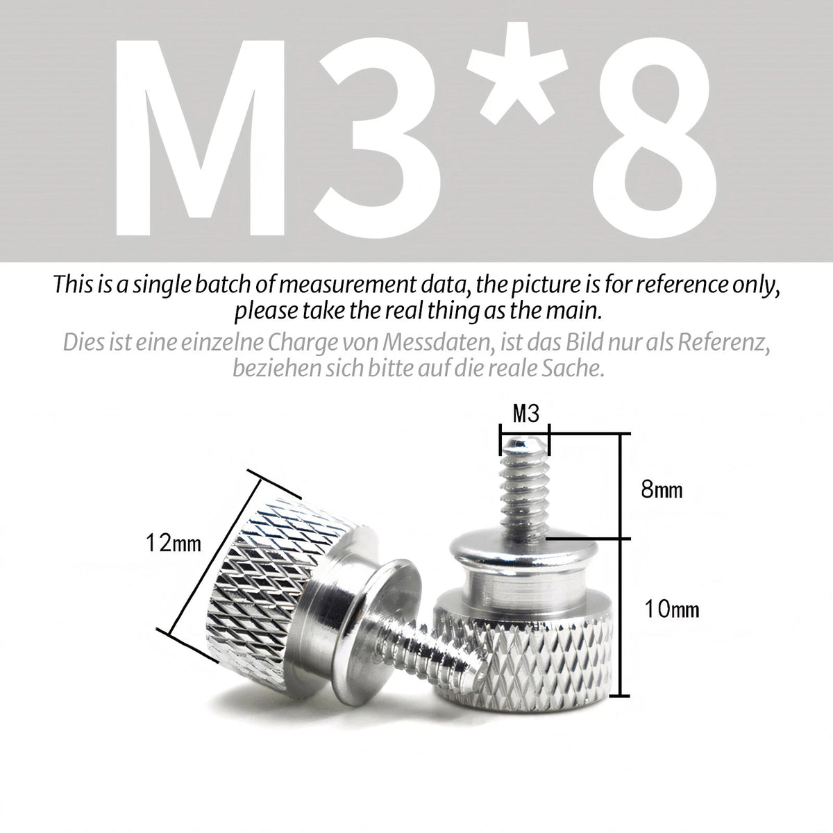M3 Knurled Thumb Screws – Colorful Aluminum Alloy Hand-Tighten Grip Bolts