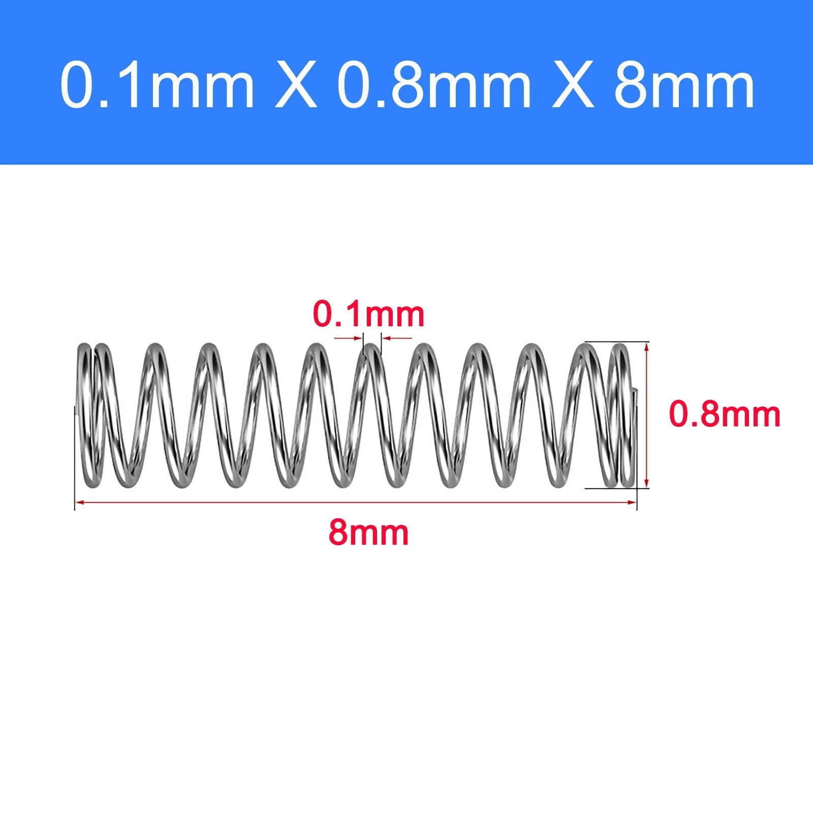 Small Micro Compression Spring Stainless Steel 0.1mm Wire Miniature Precision