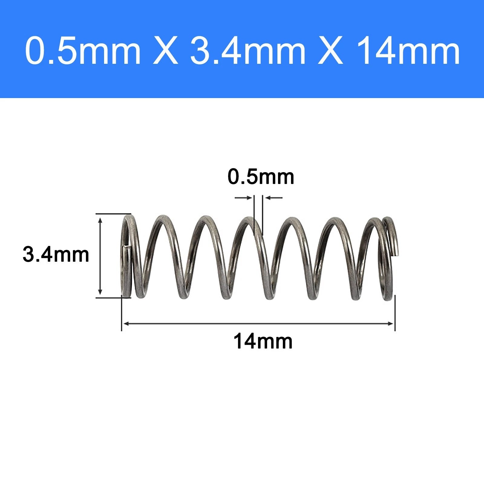 Compression Spring Spring Steel Pressure Coil Spring 0.5mm Wire OD 3-10mm DIY