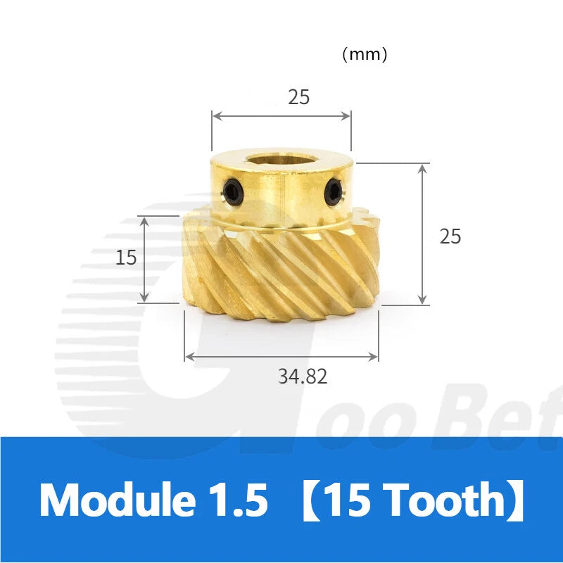 Brass Helical Gear Module 1.5 45° Left-hand 10-15 Tooth Motor Pinion 8-15mm Bore