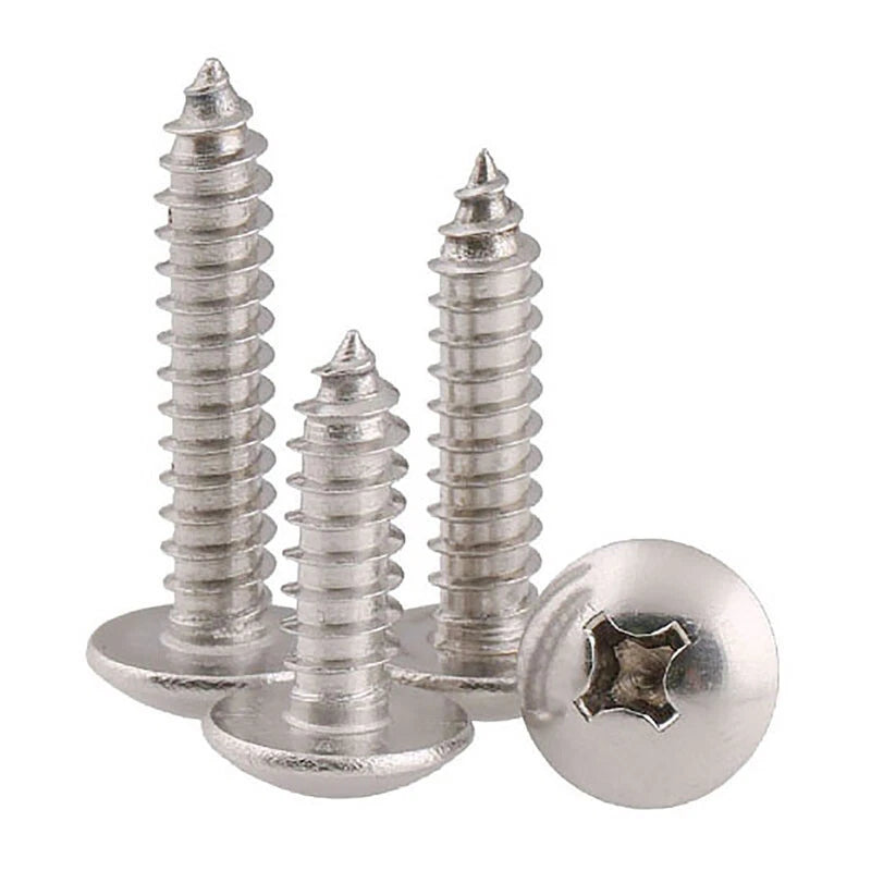 Big Flat Head Phillips Self Tapping Screws – 316 Stainless Steel, M2–M6