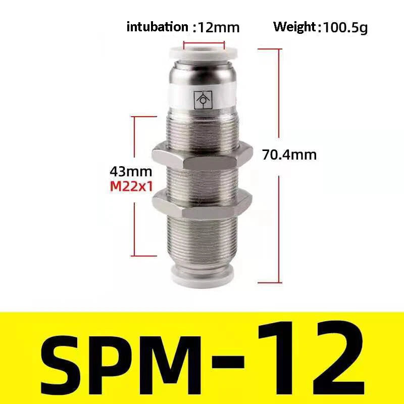 Nylon Pneumatic Bulk Head hose tube inline push fit connector 4mm 8mm 10mm 12mm