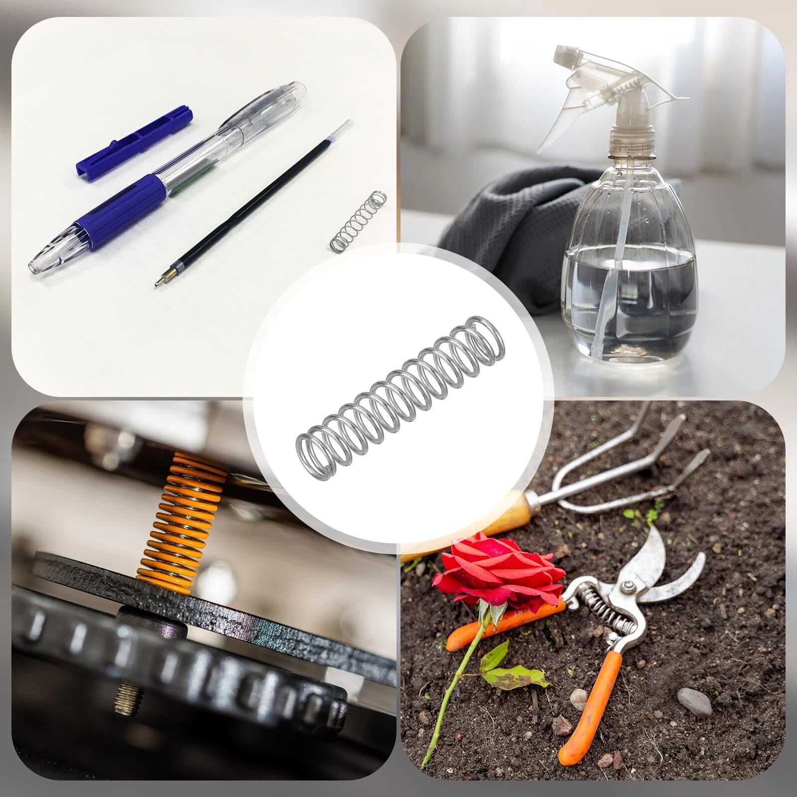 Compression Spring A2 304 Stainless Steel Wire Dia 0.7mm - 0.8mm Various Length
