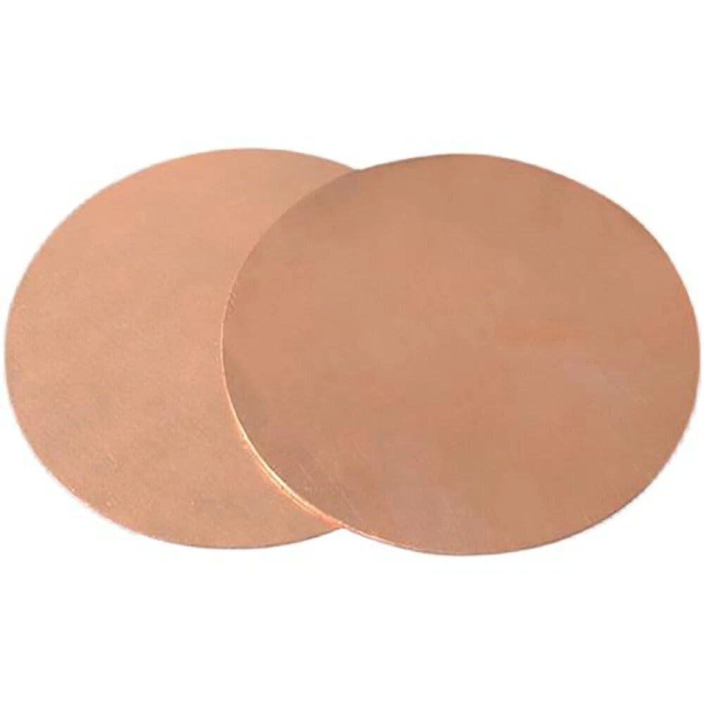 Solid Pure Copper Discs Blanks Round Plate Metal Sheet Thick 0.5~5mm Ø10mm~200mm
