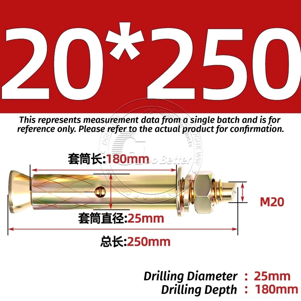 Concrete Expansion Anchor Bolts M6–M20, Extra Long Masonry Wall Screws – Iron Blue White Zinc / Iron - colour Zinc - HomeDIYer