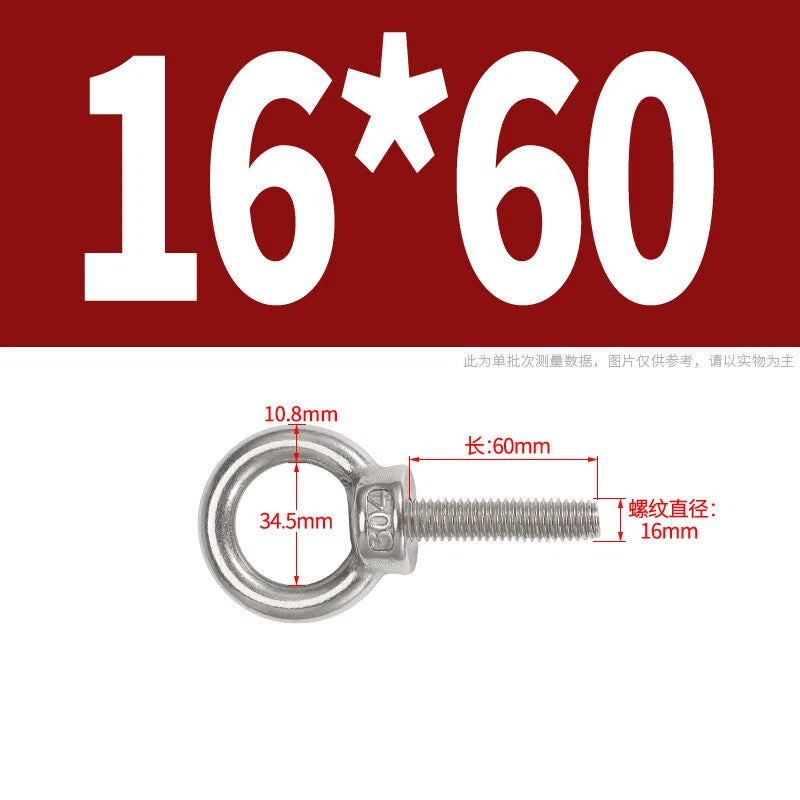 Lifting Eye Bolts A2 304 Stainless Steel M4 M5 M6 M8 M10 M12 M14 M16 M18 M20 M24