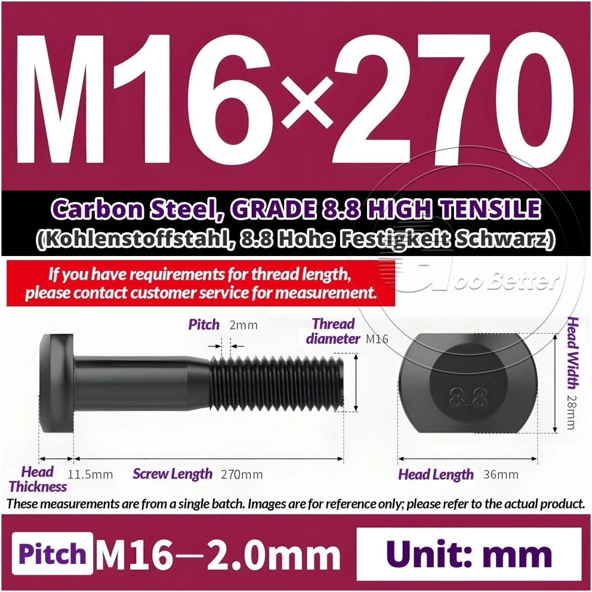 T - Slot Bolts M6 to M20 | Grade 8.8 High Tensile | T - Track Bolts 16mm–500mm - HomeDIYer