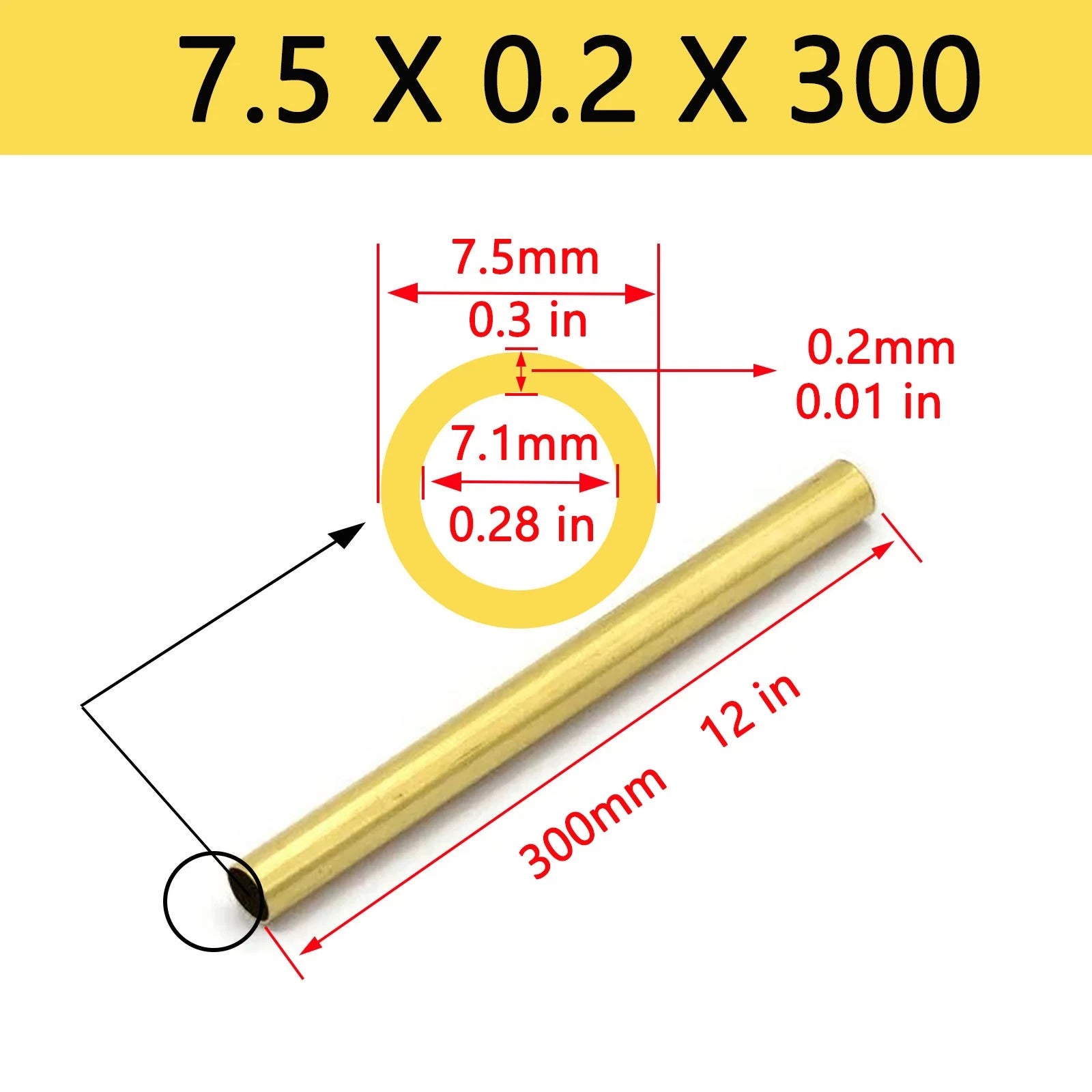 Brass Tubes ROUND PIPE Cu 62% OD 2mm 3mm 4mm 5mm 6mm To 25mm Length 300mm 0.3m